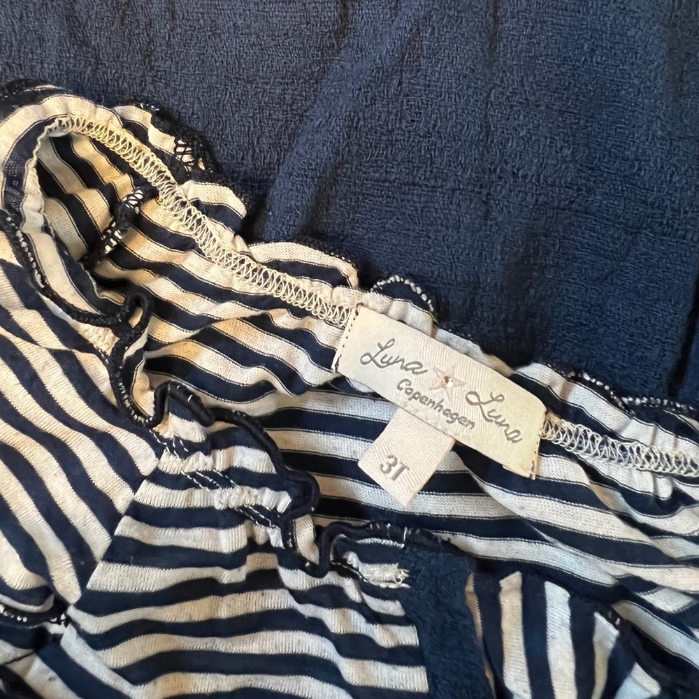 EUC {Luna Luna Copenhagen} Navy & White Striped Sailor Swing Dress | Girls 3T - Picture 7 of 15